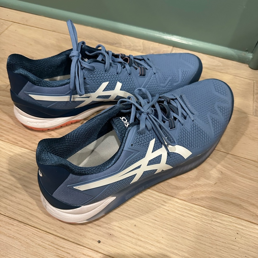ASICS Navy and White Running Shoes